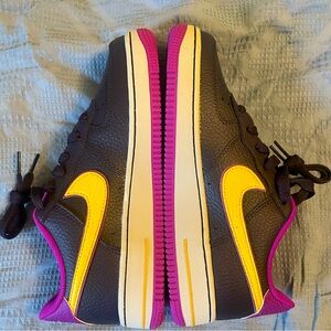 Nike Air Force 1 Low- Boys 5.5 Cave Purple/Solar Flare/Light Bone
